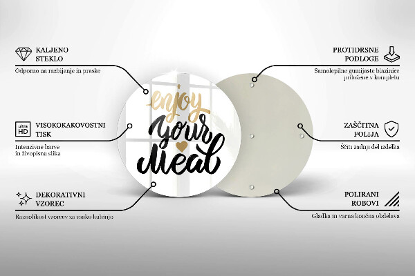 Skärbräda glas unik Inskription Njut av din måltid