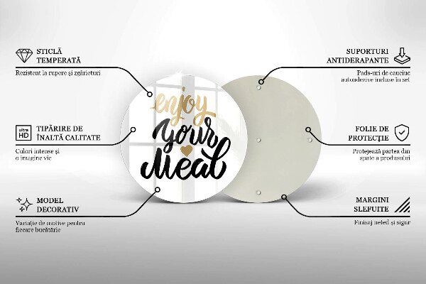 Skärbräda glas unik Inskription Njut av din måltid