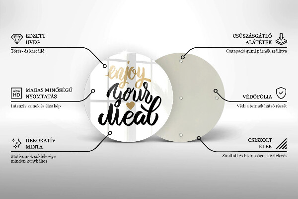 Skärbräda glas unik Inskription Njut av din måltid
