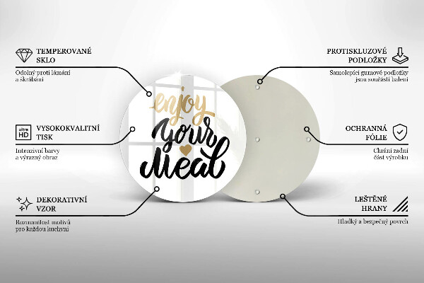 Skärbräda glas unik Inskription Njut av din måltid