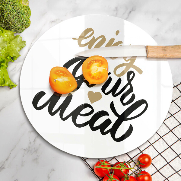 Skärbräda glas unik Inskription Njut av din måltid