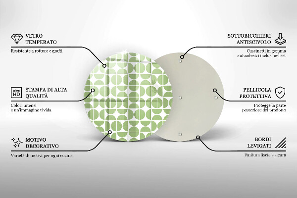 Skärbräda glas unik Mönster av boho-former