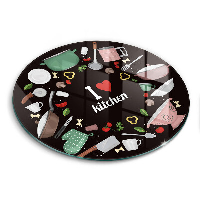 Skärbräda glas unik Illustration Jag älskar kök