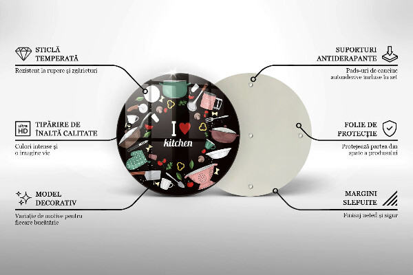 Skärbräda glas unik Illustration Jag älskar kök