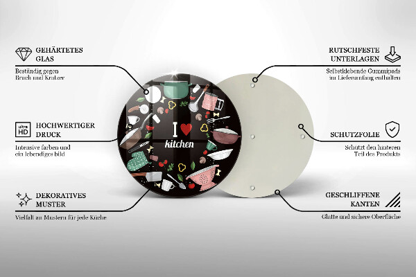 Skärbräda glas unik Illustration Jag älskar kök