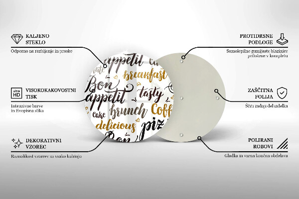 Skärbräda glas unik God aptit undertexter