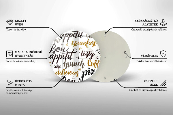 Skärbräda glas unik God aptit undertexter