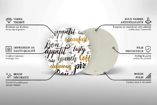 Skärbräda glas unik God aptit undertexter
