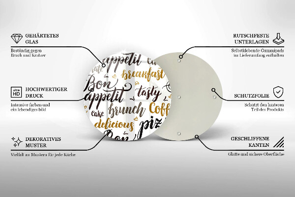 Skärbräda glas unik God aptit undertexter