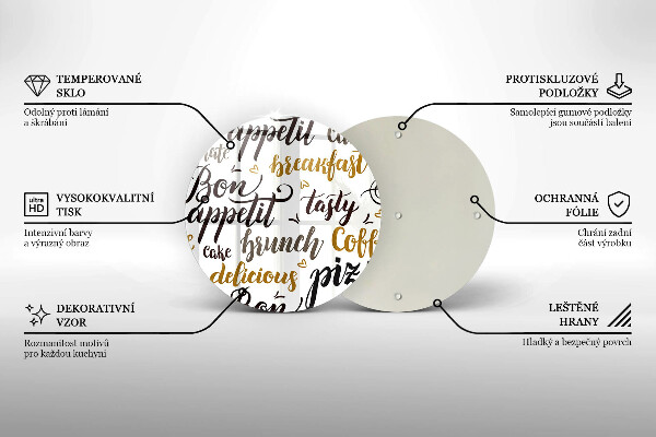 Skärbräda glas unik God aptit undertexter