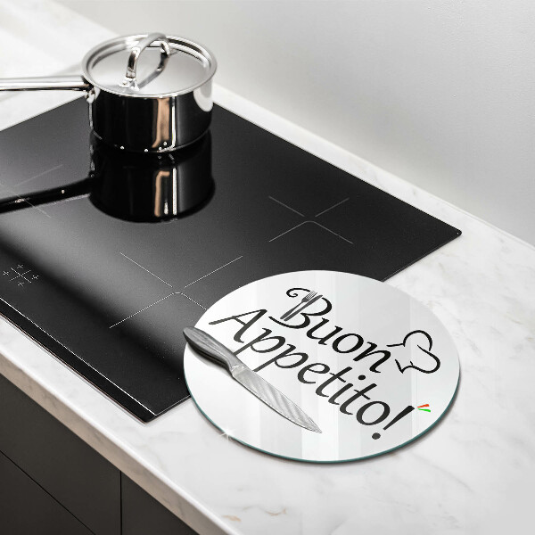Skärbräda glas unik Inskriptionen Buon Appetito!