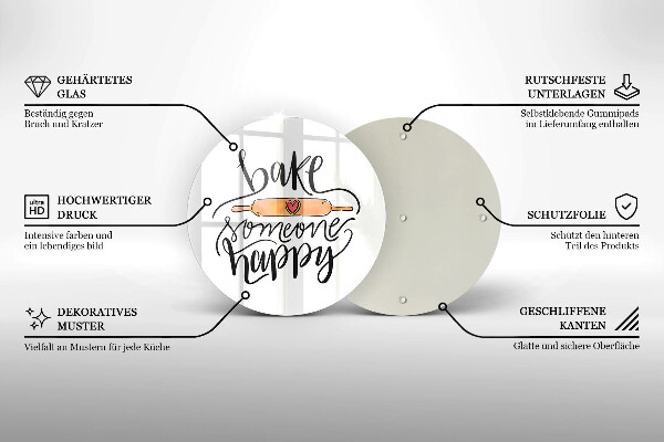 Skärbräda glas unik Baka någon glad