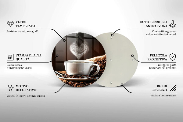 Skärbräda glas unik Kaffe och en kopp