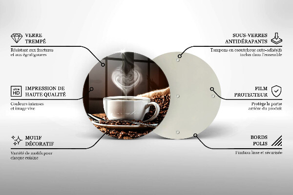 Skärbräda glas unik Kaffe och en kopp