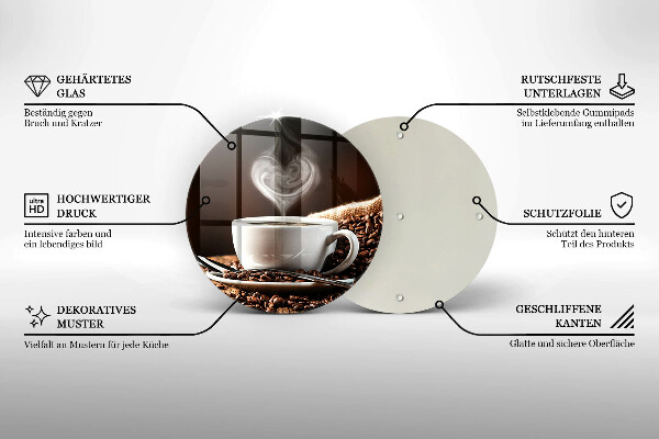 Skärbräda glas unik Kaffe och en kopp