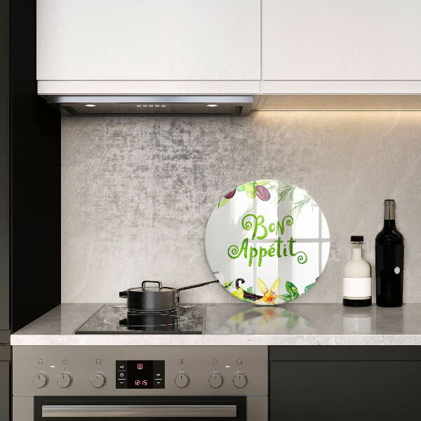 Skärbräda glas unik Bon Appetit inskription