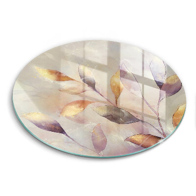 Skärbräda glas unik Målade boho löv