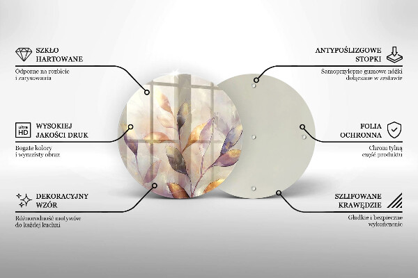 Skärbräda glas unik Målade boho löv