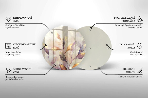 Skärbräda glas unik Målade boho löv