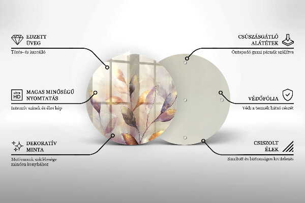 Skärbräda glas unik Målade boho löv