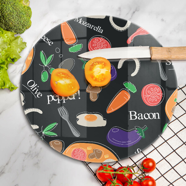 Skärbräda glas unik Mat illustration