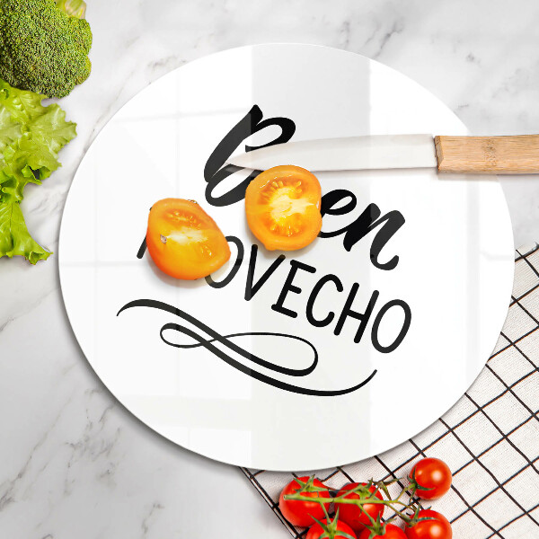 Skärbräda glas unik Inskriptionen Buen provecho