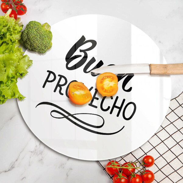 Skärbräda glas unik Inskriptionen Buen provecho