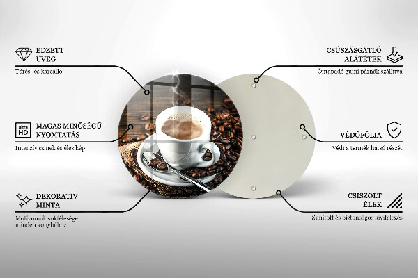 Skärbräda glas unik Kopp och kaffebönor