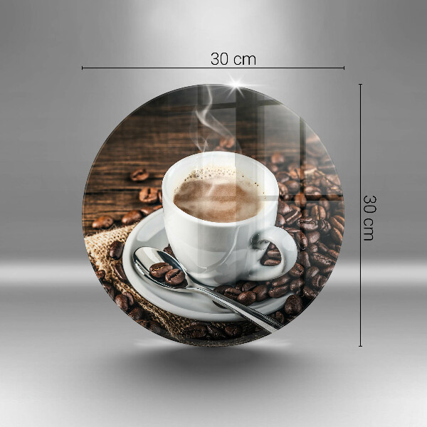 Skärbräda glas unik Kopp och kaffebönor