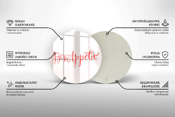 Skärbräda glas unik Bon Appetit köksskylt