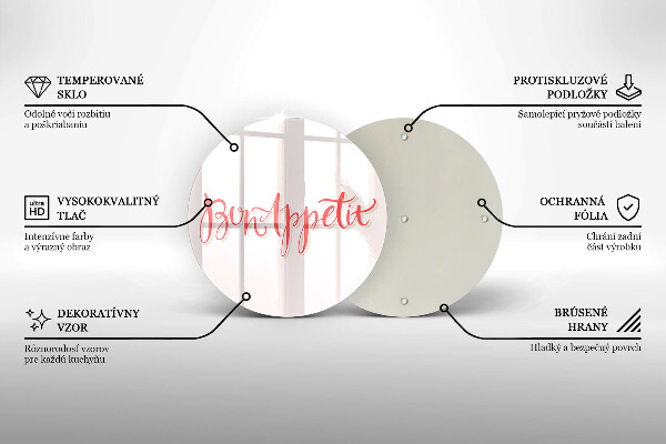 Skärbräda glas unik Bon Appetit köksskylt