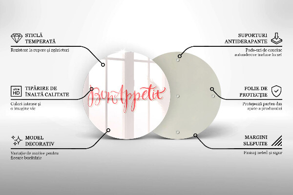 Skärbräda glas unik Bon Appetit köksskylt