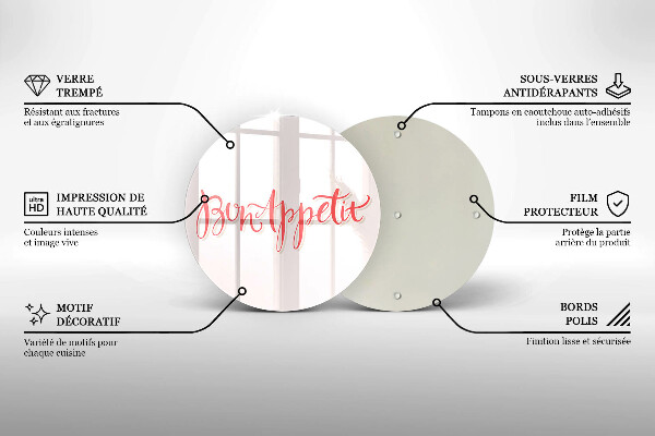 Skärbräda glas unik Bon Appetit köksskylt