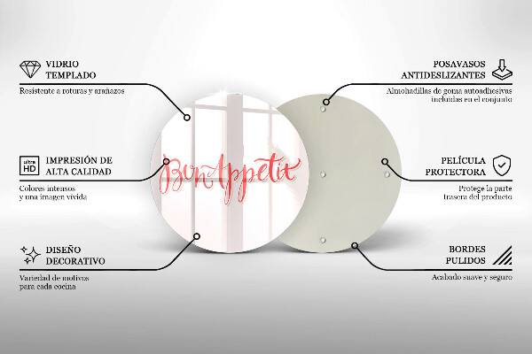 Skärbräda glas unik Bon Appetit köksskylt