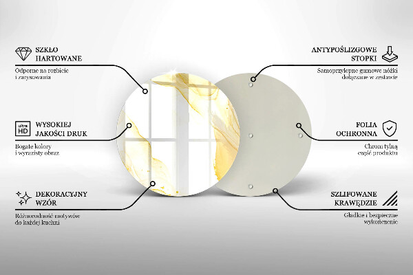 Skärbräda glas unik Gyllene abstraktion