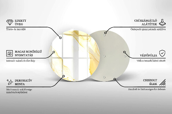 Skärbräda glas unik Gyllene abstraktion