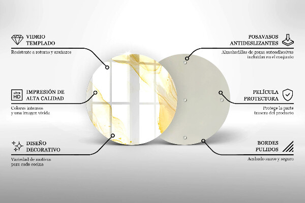 Skärbräda glas unik Gyllene abstraktion