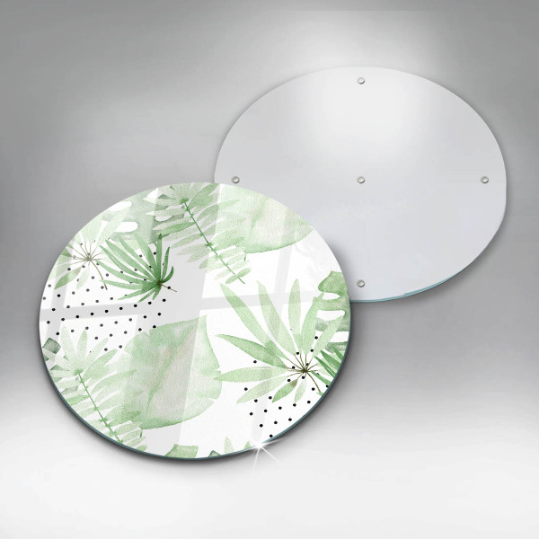 Skärbräda glas unik Akvarell blad