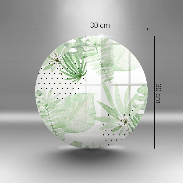 Skärbräda glas unik Akvarell blad