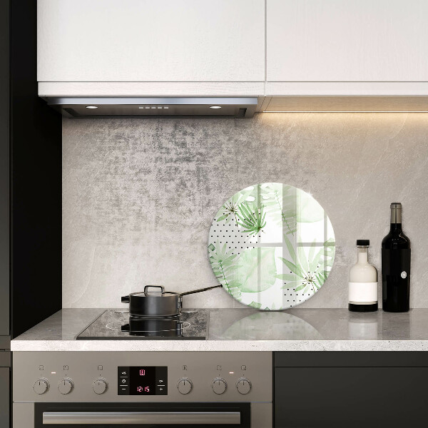 Skärbräda glas unik Akvarell blad