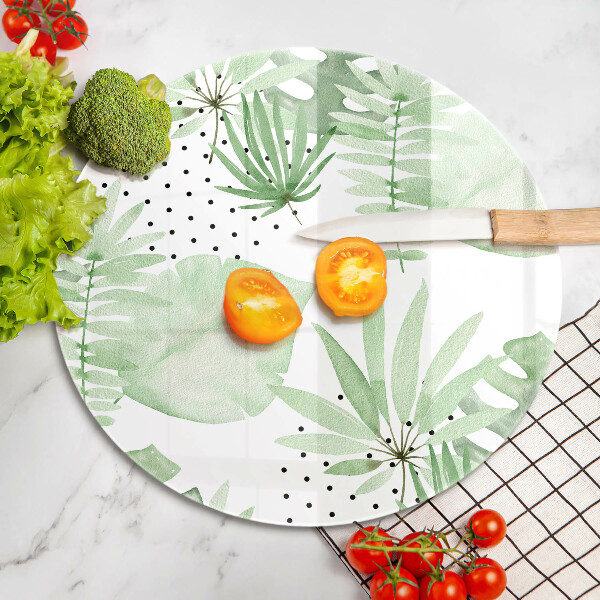 Skärbräda glas unik Akvarell blad