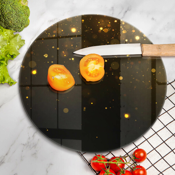 Skärbräda glas unik Guldglitter