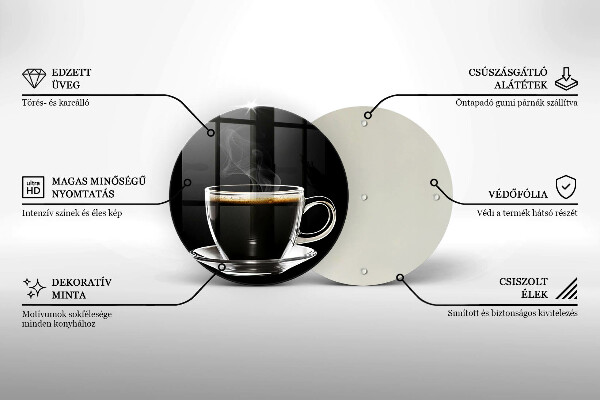 Skärbräda glas unik Ett glas varmt kaffe