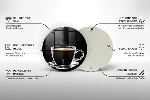 Skärbräda glas unik Ett glas varmt kaffe