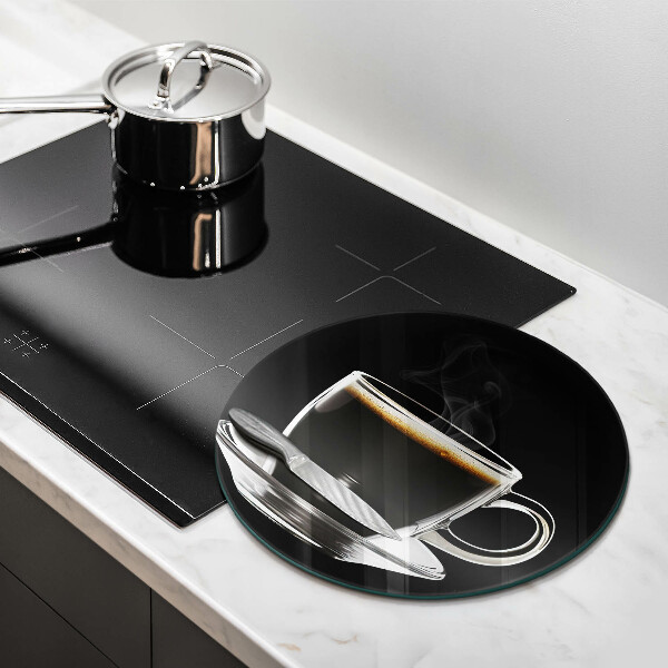 Skärbräda glas unik Ett glas varmt kaffe