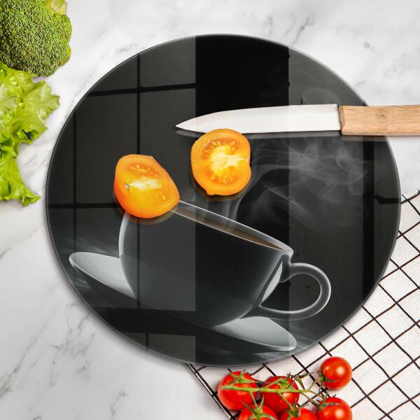 Skärbräda glas unik Varm kopp kaffe