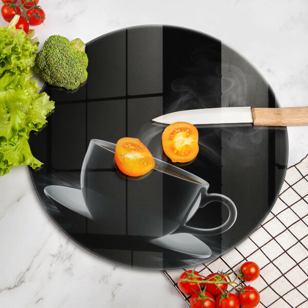 Skärbräda glas unik Varm kopp kaffe