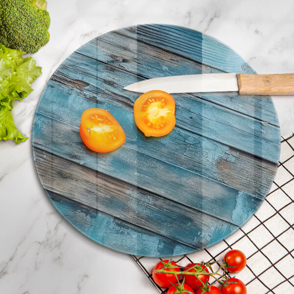 Skärbräda glas unik Blå gamla brädor