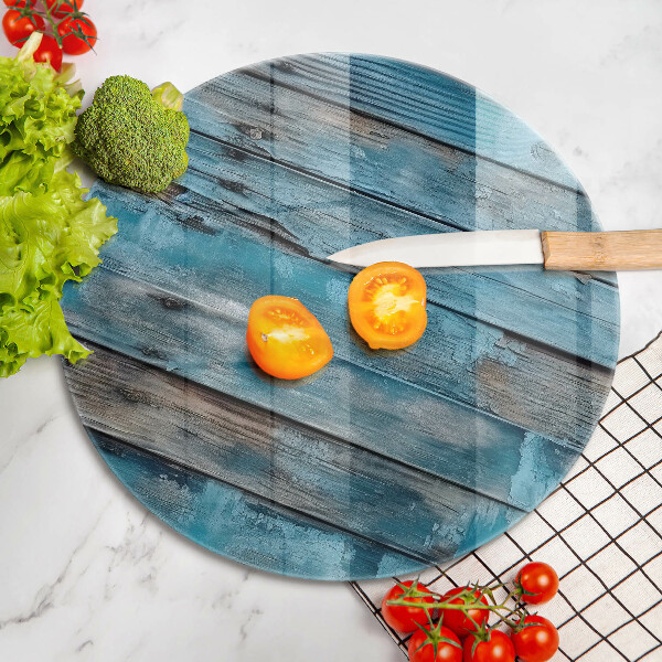 Skärbräda glas unik Blå gamla brädor