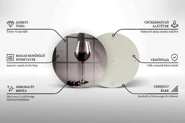 Skärbräda glas unik Glas och vindruvor